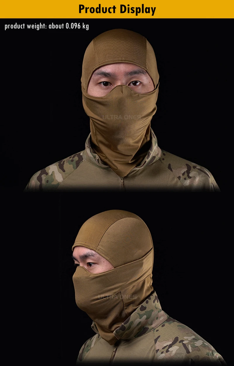 Tactical Mask Outdoor Balaclava Head Hood Silicone Half Face Windproof Headgear Airsoft Hunting CS Game Sunscreen Cap