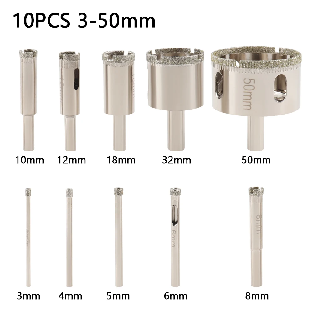 1Pc 3-100mm Glass Hole Saw Diamond Coated Drill Bits Drilling Crown for Tile Marble Ceramic Power Tools