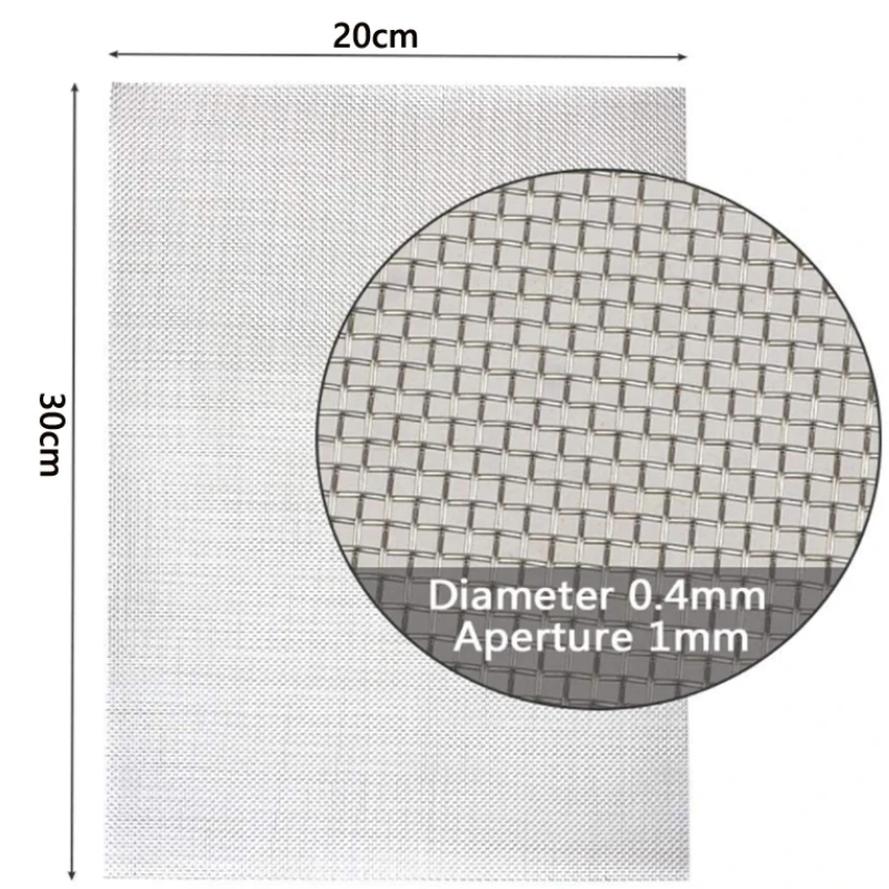 1pcs 304 Stainless Steel Filter Screen 5/8/20/30/40-500 Mesh Woven Wire High Quality Stainless Steel Screening Filter Sheet