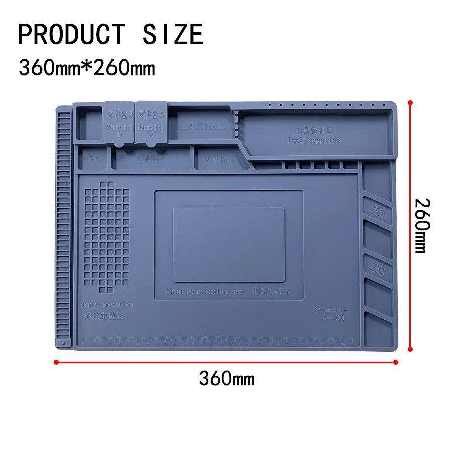 Silicone Soldering Mat Pad Desk Platform for Welding Station Iron Phone PC Repair Magnetic Heat Insulation No Lead S-160