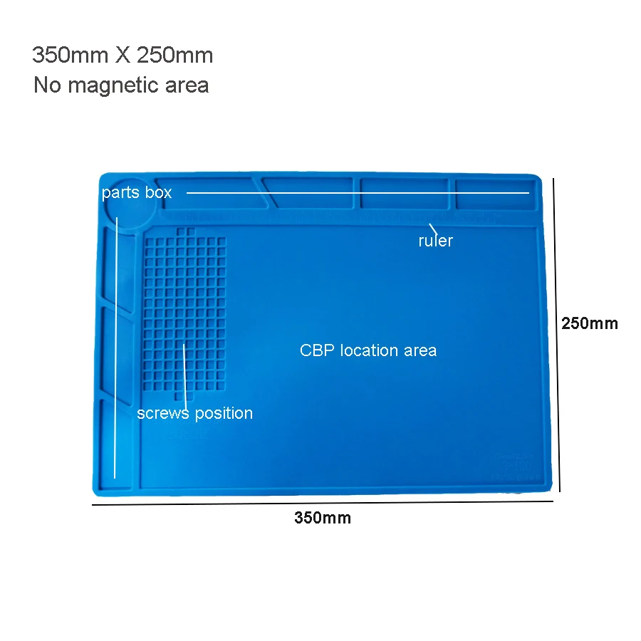 Silicone Soldering Mat Pad Desk Platform for Welding Station Iron Phone PC Repair Magnetic Heat Insulation No Lead S-160