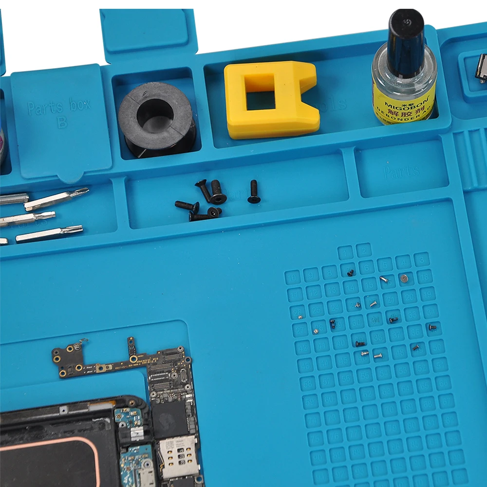 Silicone Soldering Mat Pad Desk Platform for Welding Station Iron Phone PC Repair Magnetic Heat Insulation No Lead S-160