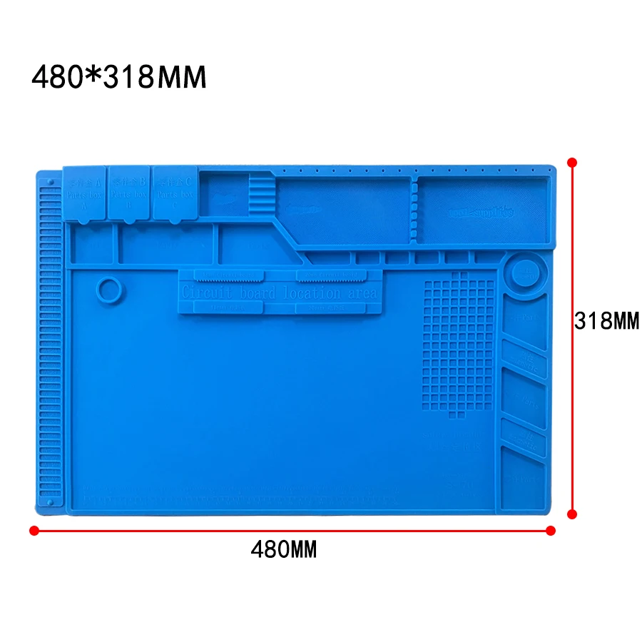 Silicone Soldering Mat Pad Desk Platform for Welding Station Iron Phone PC Repair Magnetic Heat Insulation No Lead S-160