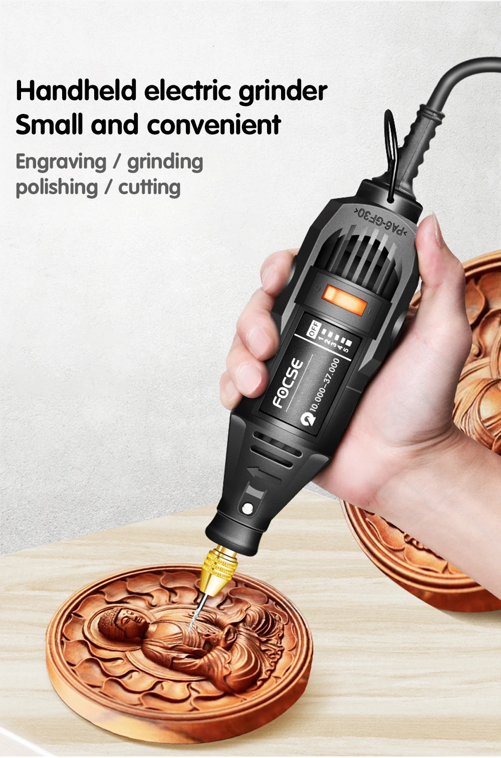 180W Power Electric Mini Drill Engraver Rotary Tool Polishing Grinder Variable Speed Dremel Engraving Pen with Accessories