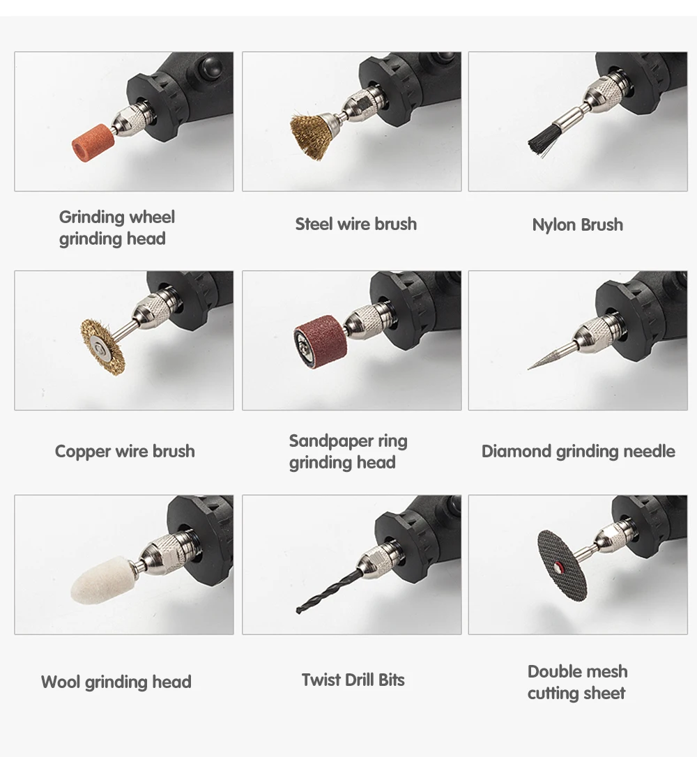 180W Power Electric Mini Drill Engraver Rotary Tool Polishing Grinder Variable Speed Dremel Engraving Pen with Accessories