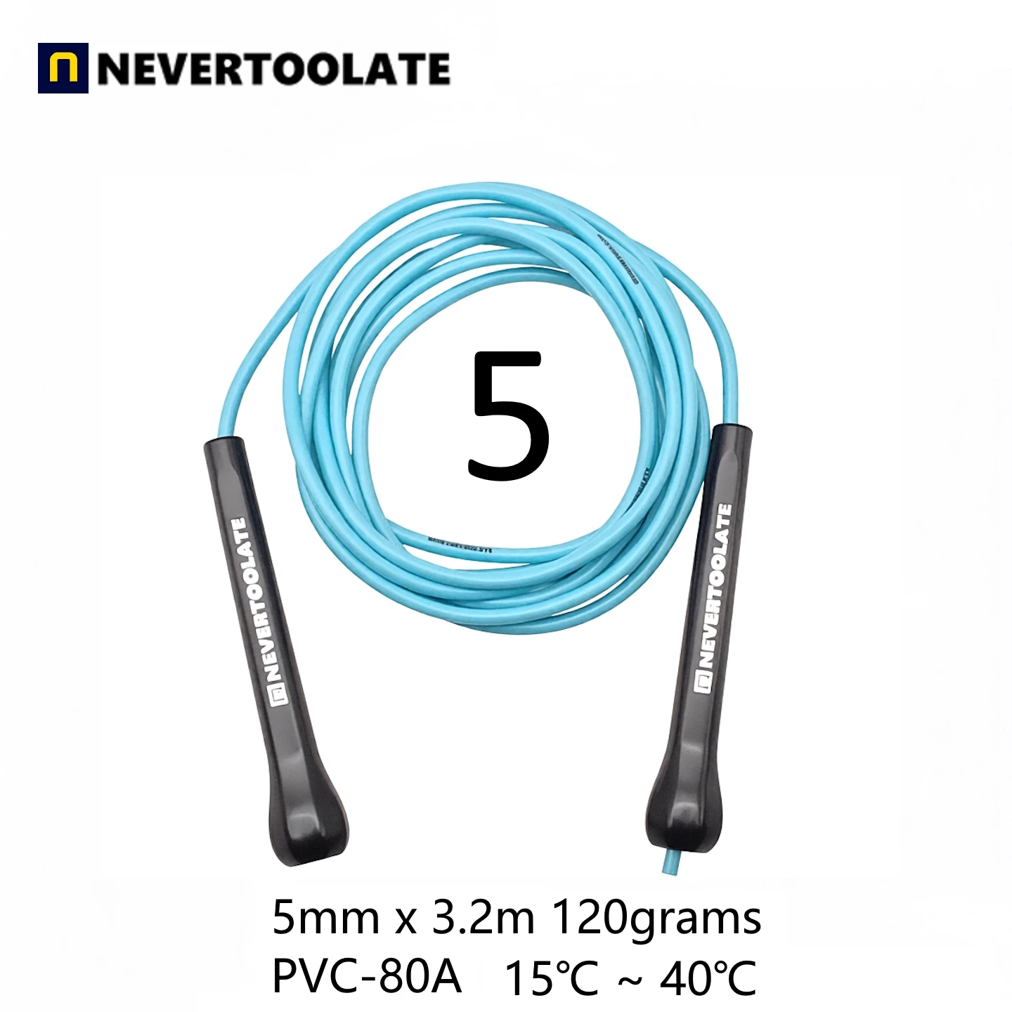 NEVERTOOLATE EXTRA LONG 3.2 METERS 14cm abs handle boxing speed 5mm Soft PVC Jump skip Rope Tangle Free Skipping Fitness
