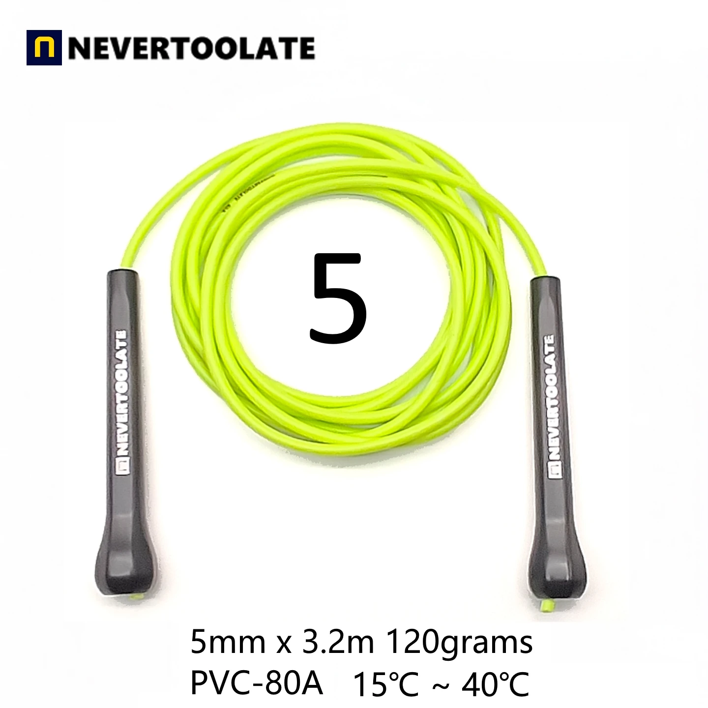 NEVERTOOLATE EXTRA LONG 3.2 METERS 14cm abs handle boxing speed 5mm Soft PVC Jump skip Rope Tangle Free Skipping Fitness