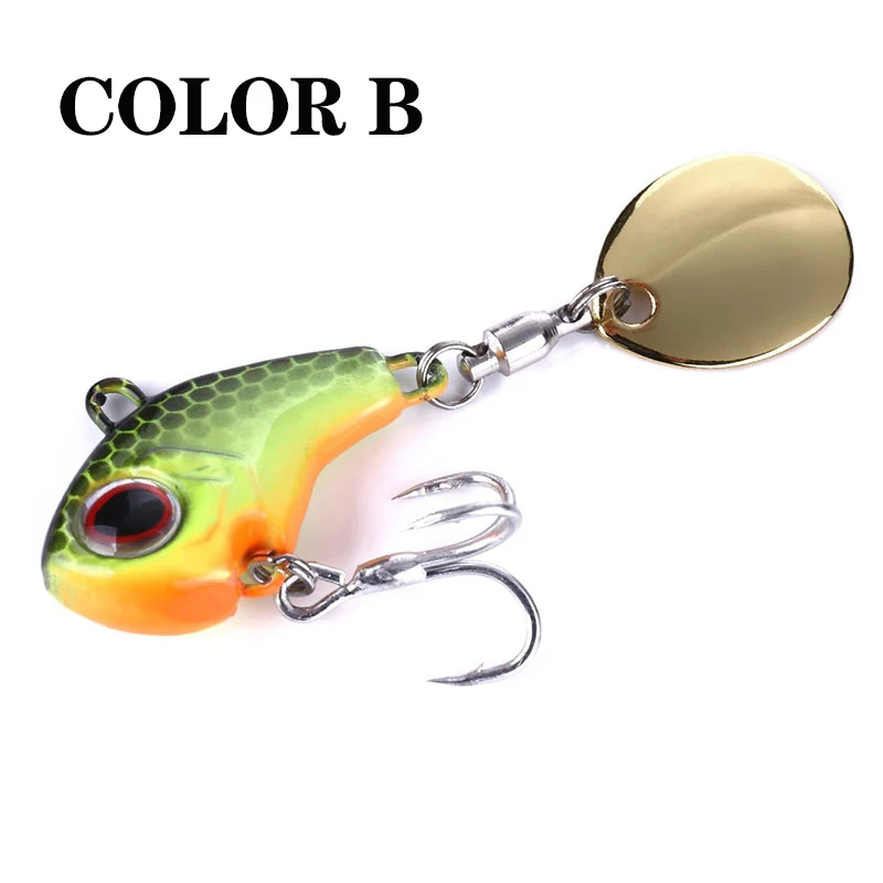 1Pcs Rotating Metal VIB vibration Bait Spinner Spoon Fishing Lures 8g/16g/21g Jigs Trout Wobbler Fishing Hard Baits Tackle Pesca
