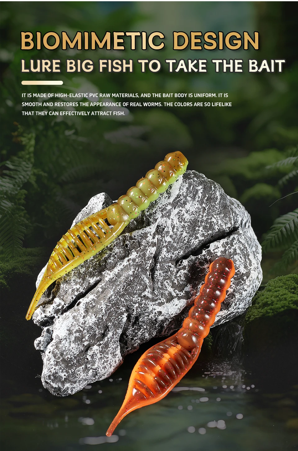 Supercontinent fanatik Lures 80mm/8pcs 55mm/15pcs Soft Lure Fishing Lures Soft Silicone Baits Larva soft bait