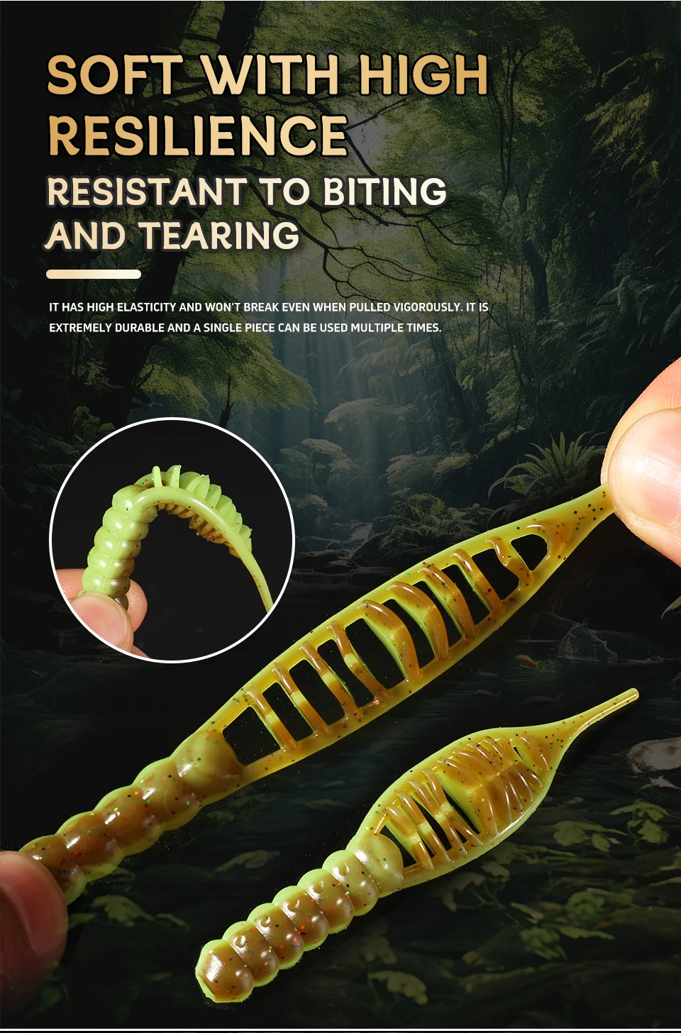 Supercontinent fanatik Lures 80mm/8pcs 55mm/15pcs Soft Lure Fishing Lures Soft Silicone Baits Larva soft bait