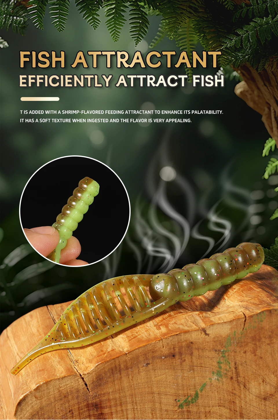 Supercontinent fanatik Lures 80mm/8pcs 55mm/15pcs Soft Lure Fishing Lures Soft Silicone Baits Larva soft bait