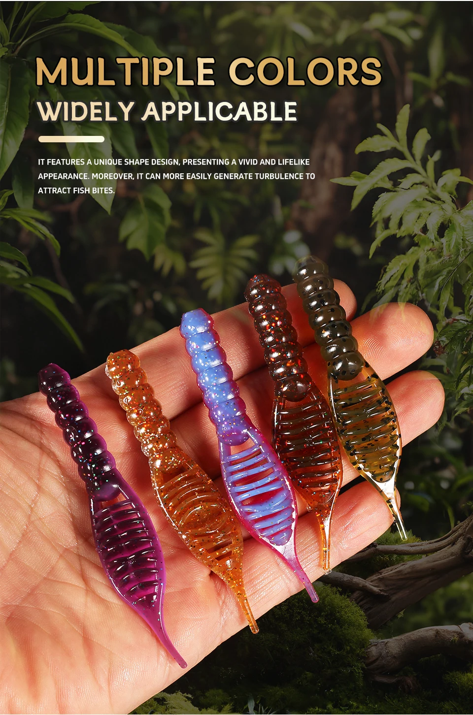 Supercontinent fanatik Lures 80mm/8pcs 55mm/15pcs Soft Lure Fishing Lures Soft Silicone Baits Larva soft bait