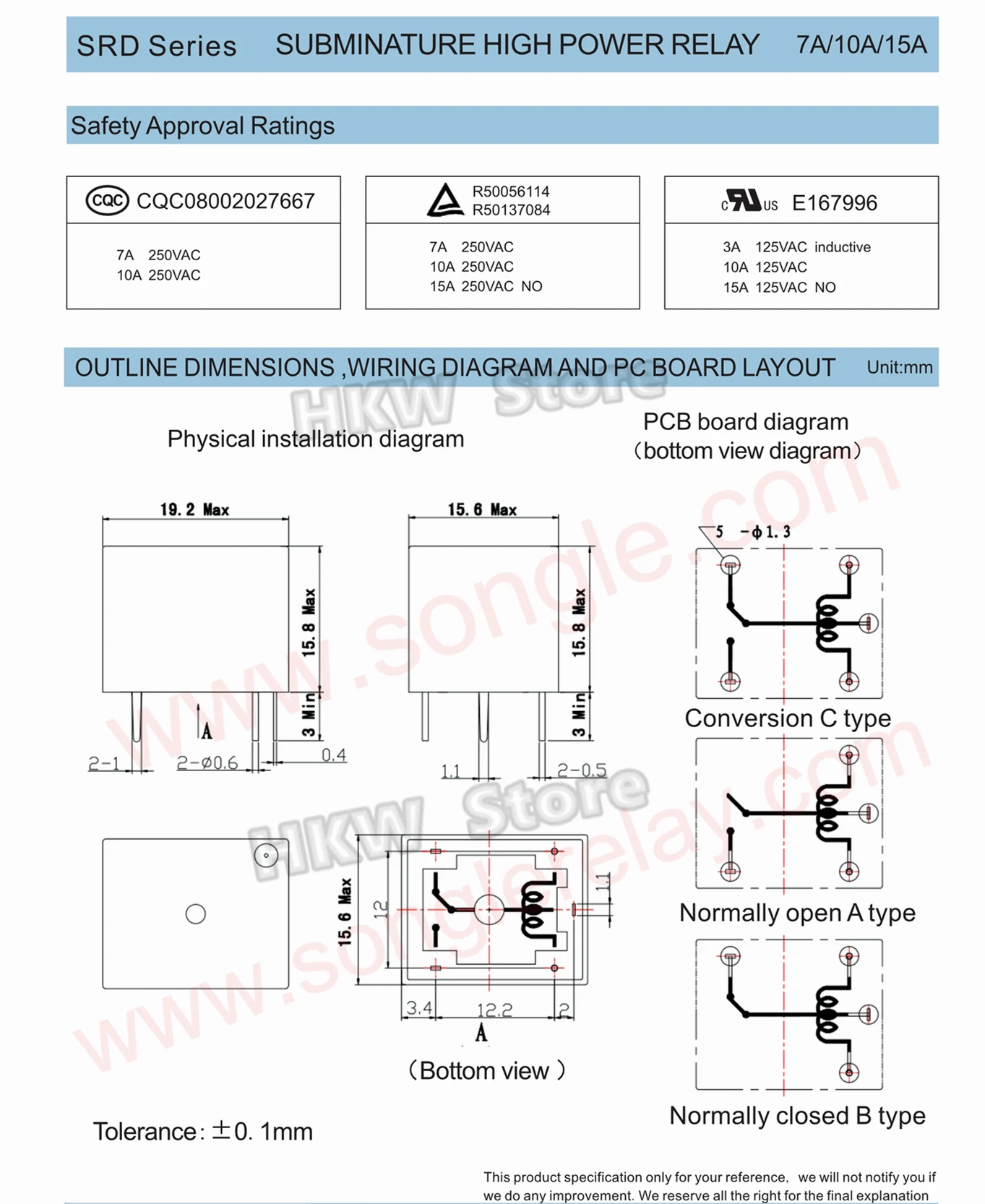 10pcs Relay SRD-03VDC-SL-C SRD-05VDC-SL-C SRD-24VDC-SL-C SRD-12VDC-SL-C 3V 5V 6V 9V 12V 24V 48V 10A 250VAC 5PIN Relays Relais