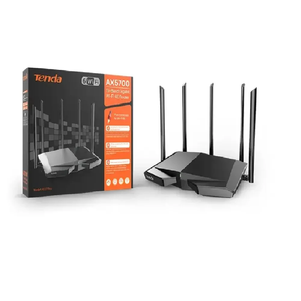 Tenda WiFi6 Router AX1500-AX5700 Tri-Band Gigabit Wi-Fi 6E Mesh Router Wireless Roteador Gigabit PK Xiaomi Router OFDMA & MU-MIM