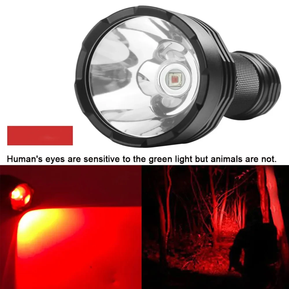 UltraFire C8 Red Light Flashlight Powerful Professional Tactical Hunting FlashLights Coyote Night Vision Lamp for Astronomy