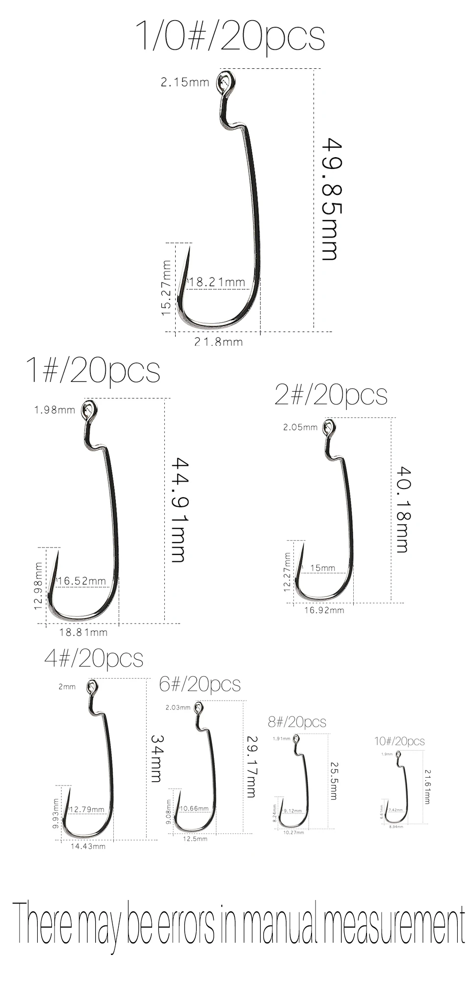 Supercontinent Offset with Big Rings Carbon Steel Crank Hooks Tackle Worm Hooks with Big Eyes Ring