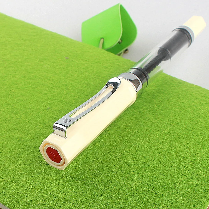 Lanbitou Transparent Fountain Pen Plastic F/EF/Hooded Nib Piston Filler Ink Pens for Writing School Office Supplies Stationery