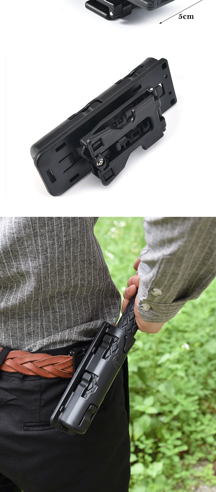 360 Degree Rotating Baton Stand Plastic Black Telescopic Baton Holster Safe Defense Kit Police Equipment Accessories Tactical