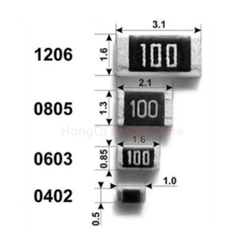 100Pcs 0805 1% SMD Resistor 0R ~ 10M 1/8W 0 1 10 100 150 220 330 Ohm 1K 2.2K 10K 100K 1R 10R 100R 150R 220R 330R