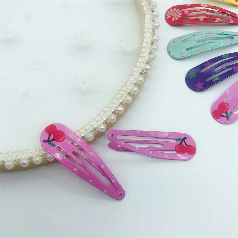 Kids Headwear 20Pcs/Lot Cartoon Hairpin Cute Animal Water Dripping Flower Hair Clip Star Striped Barrette Girls Hair Accessories