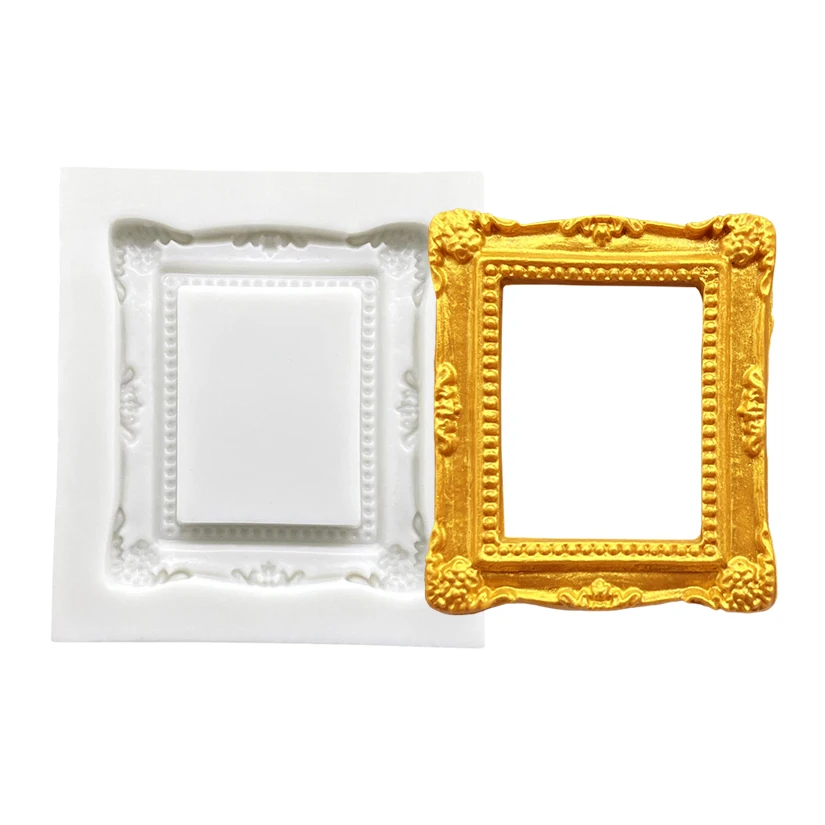 Photo Frame Mirror Silicone Mold Resin Tools Sugarcraft Cupcake Baking Mold Fondant Cake Decorating Tools