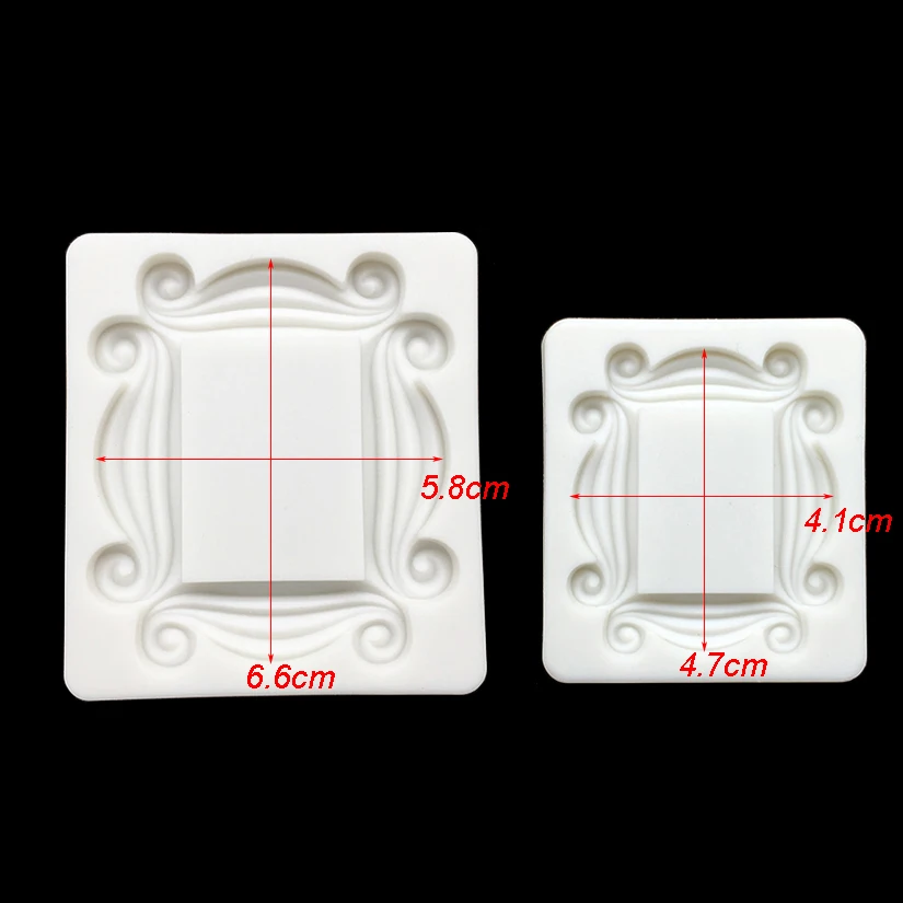 Photo Frame Mirror Silicone Mold Resin Tools Sugarcraft Cupcake Baking Mold Fondant Cake Decorating Tools