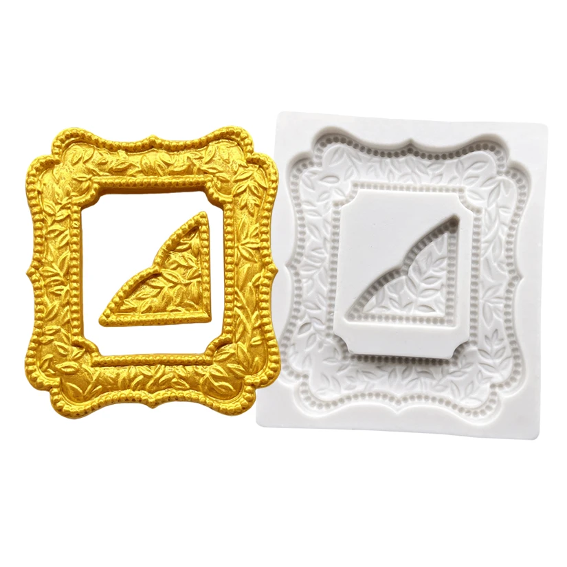 Photo Frame Mirror Silicone Mold Resin Tools Sugarcraft Cupcake Baking Mold Fondant Cake Decorating Tools