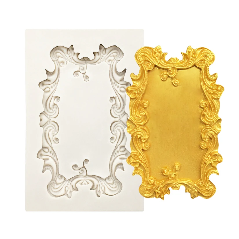 Photo Frame Mirror Silicone Mold Resin Tools Sugarcraft Cupcake Baking Mold Fondant Cake Decorating Tools