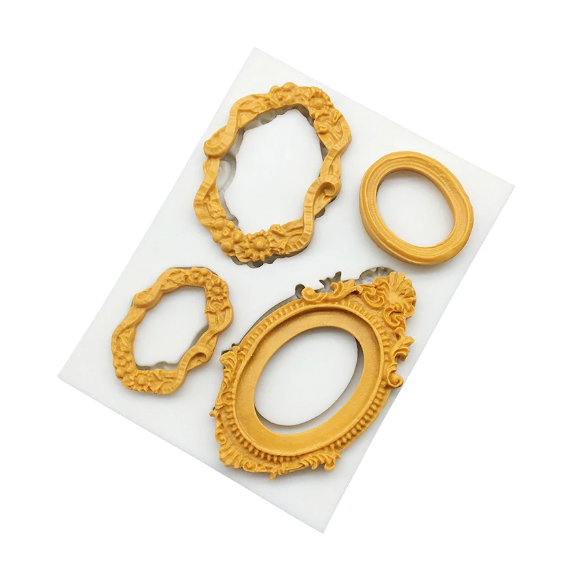 Photo Frame Mirror Silicone Mold Resin Tools Sugarcraft Cupcake Baking Mold Fondant Cake Decorating Tools