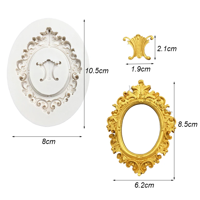 Photo Frame Mirror Silicone Mold Resin Tools Sugarcraft Cupcake Baking Mold Fondant Cake Decorating Tools