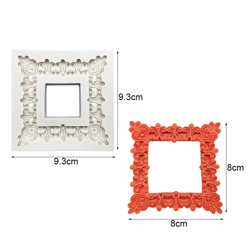 Photo Frame Mirror Silicone Mold Resin Tools Sugarcraft Cupcake Baking Mold Fondant Cake Decorating Tools
