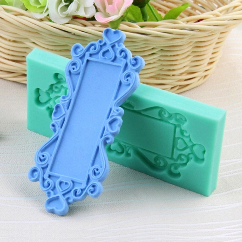 Photo Frame Mirror Silicone Mold Resin Tools Sugarcraft Cupcake Baking Mold Fondant Cake Decorating Tools