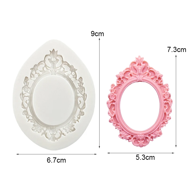 Photo Frame Mirror Silicone Mold Resin Tools Sugarcraft Cupcake Baking Mold Fondant Cake Decorating Tools