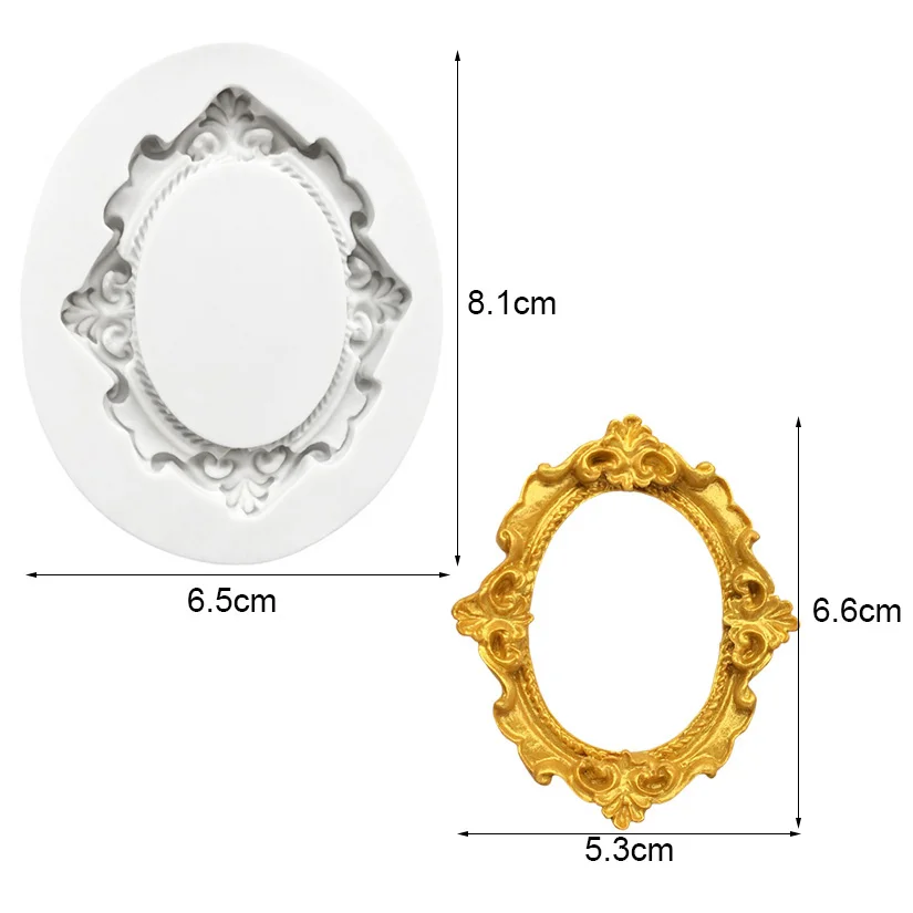 Photo Frame Mirror Silicone Mold Resin Tools Sugarcraft Cupcake Baking Mold Fondant Cake Decorating Tools