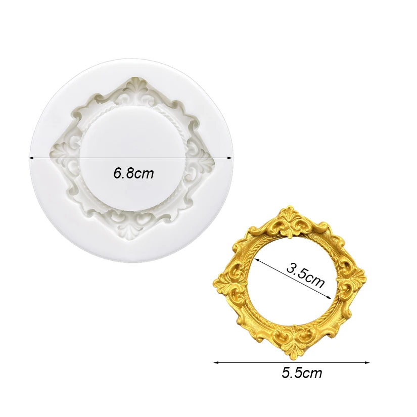 Photo Frame Mirror Silicone Mold Resin Tools Sugarcraft Cupcake Baking Mold Fondant Cake Decorating Tools