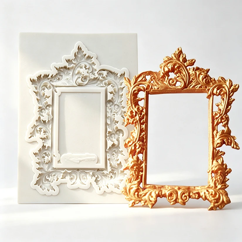 Photo Frame Mirror Silicone Mold Resin Tools Sugarcraft Cupcake Baking Mold Fondant Cake Decorating Tools