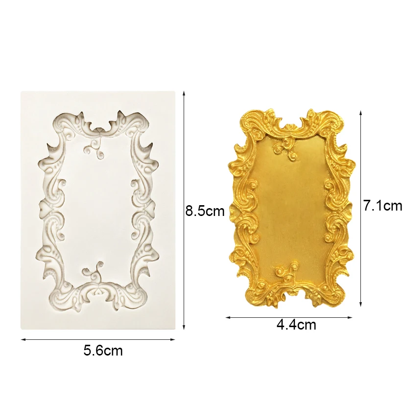 Photo Frame Mirror Silicone Mold Resin Tools Sugarcraft Cupcake Baking Mold Fondant Cake Decorating Tools
