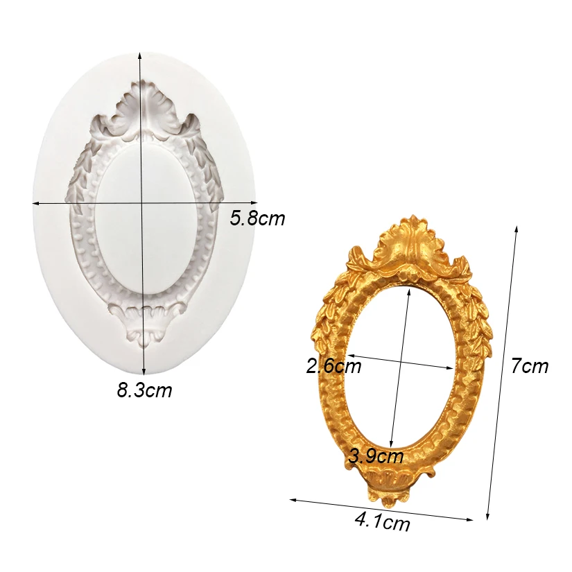 Photo Frame Mirror Silicone Mold Resin Tools Sugarcraft Cupcake Baking Mold Fondant Cake Decorating Tools
