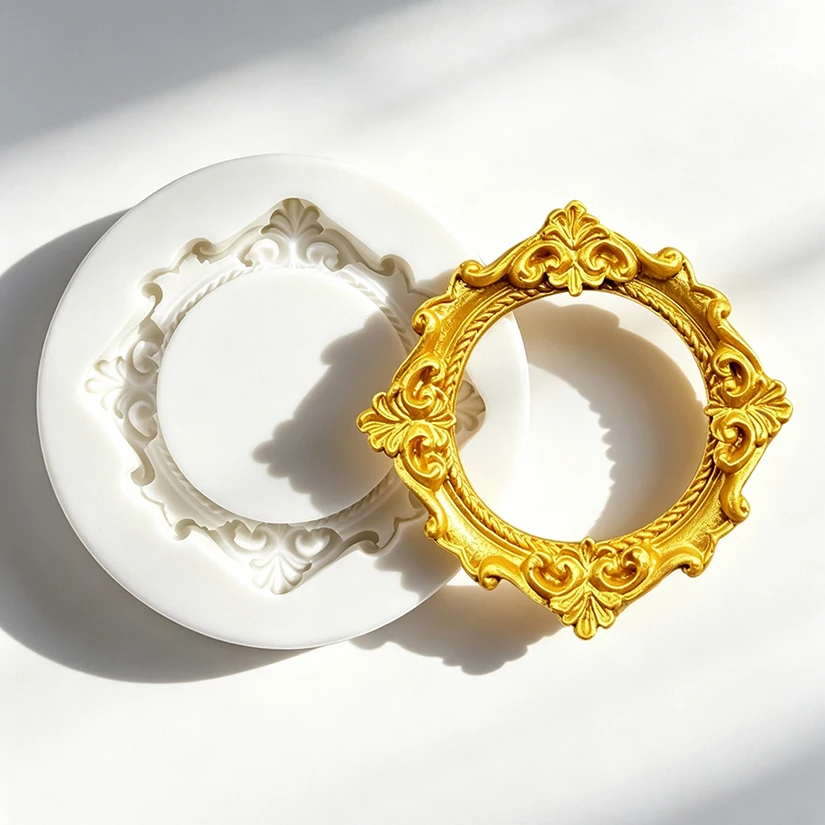 Photo Frame Mirror Silicone Mold Resin Tools Sugarcraft Cupcake Baking Mold Fondant Cake Decorating Tools