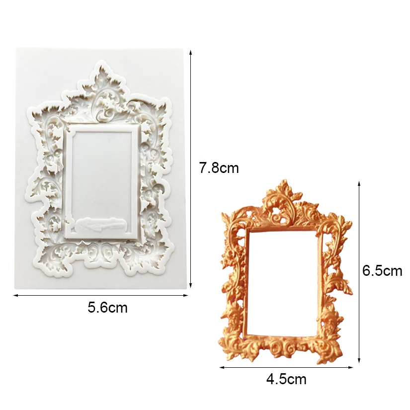 Photo Frame Mirror Silicone Mold Resin Tools Sugarcraft Cupcake Baking Mold Fondant Cake Decorating Tools