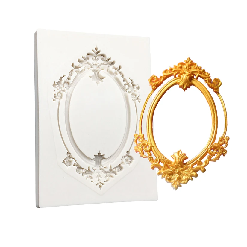 Photo Frame Mirror Silicone Mold Resin Tools Sugarcraft Cupcake Baking Mold Fondant Cake Decorating Tools