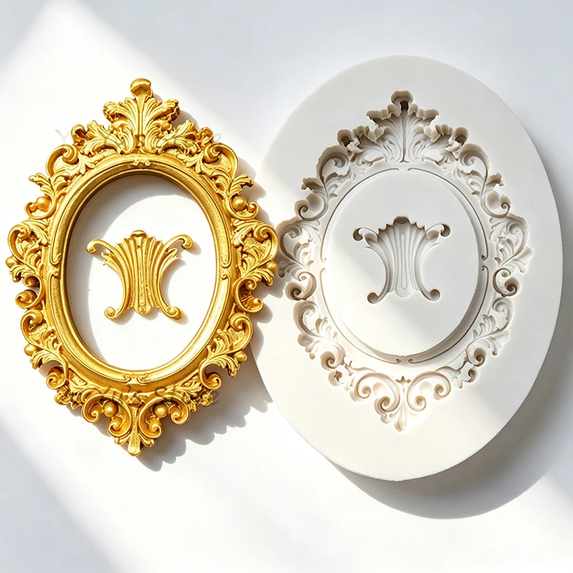 Photo Frame Mirror Silicone Mold Resin Tools Sugarcraft Cupcake Baking Mold Fondant Cake Decorating Tools