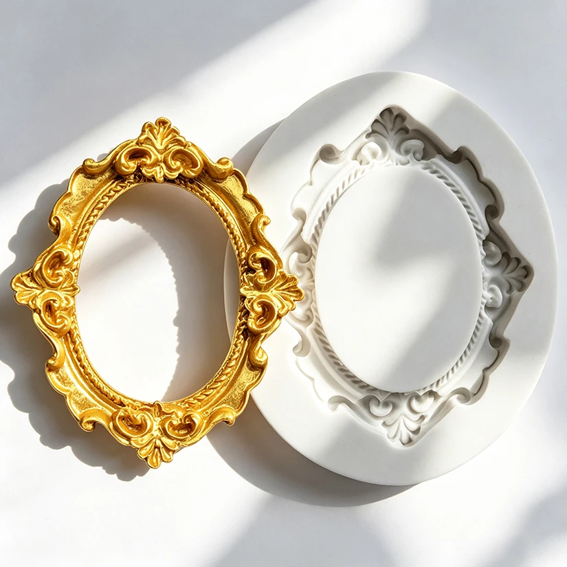 Photo Frame Mirror Silicone Mold Resin Tools Sugarcraft Cupcake Baking Mold Fondant Cake Decorating Tools