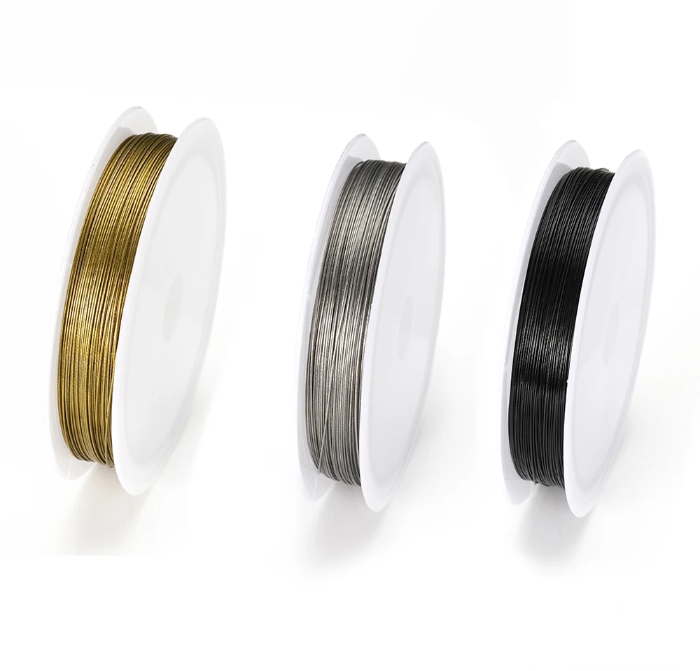 7-35 Meter/roll Stainless Steel Wire 0.3/0.45/0.5/0.6mm Tiger Tail Beading Cord Resistant Strong Line for Jewelry Making Finding
