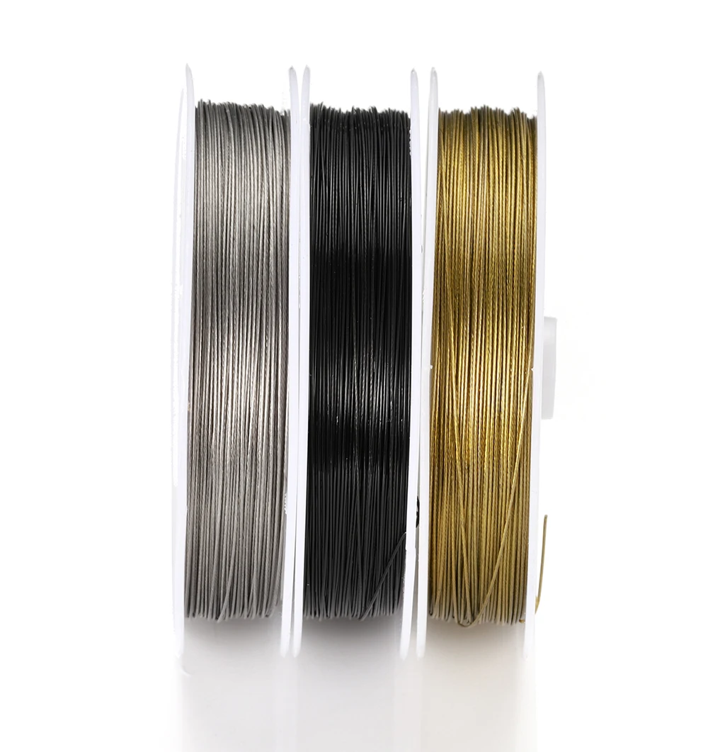 7-35 Meter/roll Stainless Steel Wire 0.3/0.45/0.5/0.6mm Tiger Tail Beading Cord Resistant Strong Line for Jewelry Making Finding