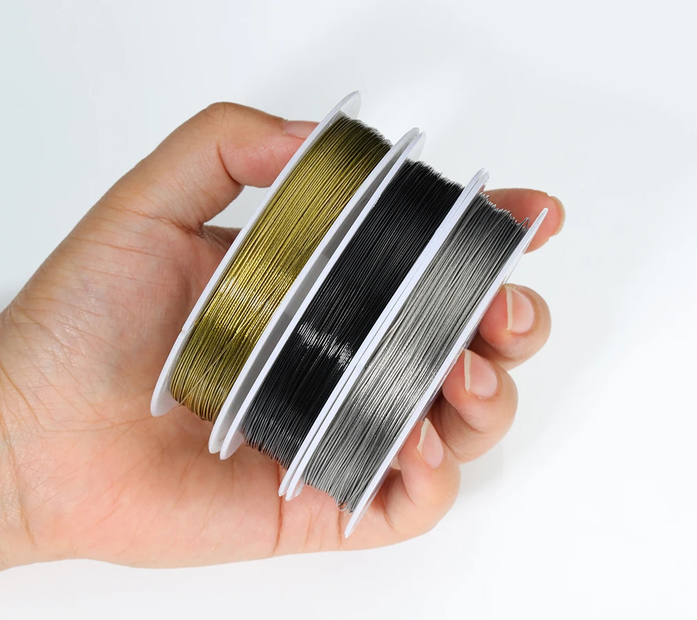 7-35 Meter/roll Stainless Steel Wire 0.3/0.45/0.5/0.6mm Tiger Tail Beading Cord Resistant Strong Line for Jewelry Making Finding