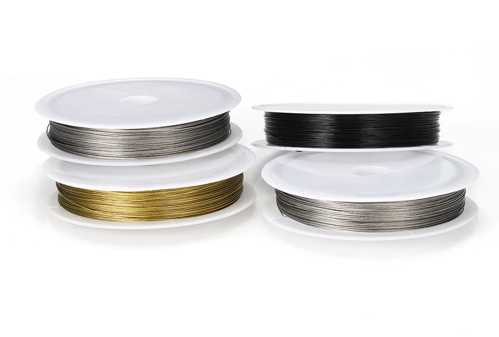 7-35 Meter/roll Stainless Steel Wire 0.3/0.45/0.5/0.6mm Tiger Tail Beading Cord Resistant Strong Line for Jewelry Making Finding