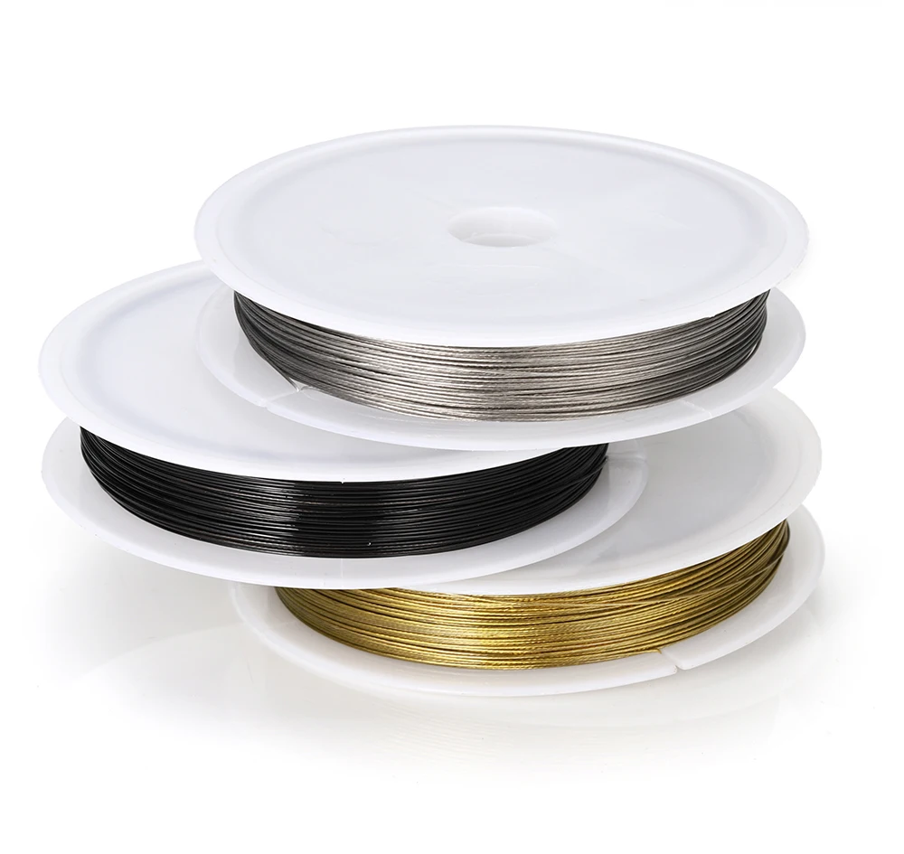 7-35 Meter/roll Stainless Steel Wire 0.3/0.45/0.5/0.6mm Tiger Tail Beading Cord Resistant Strong Line for Jewelry Making Finding
