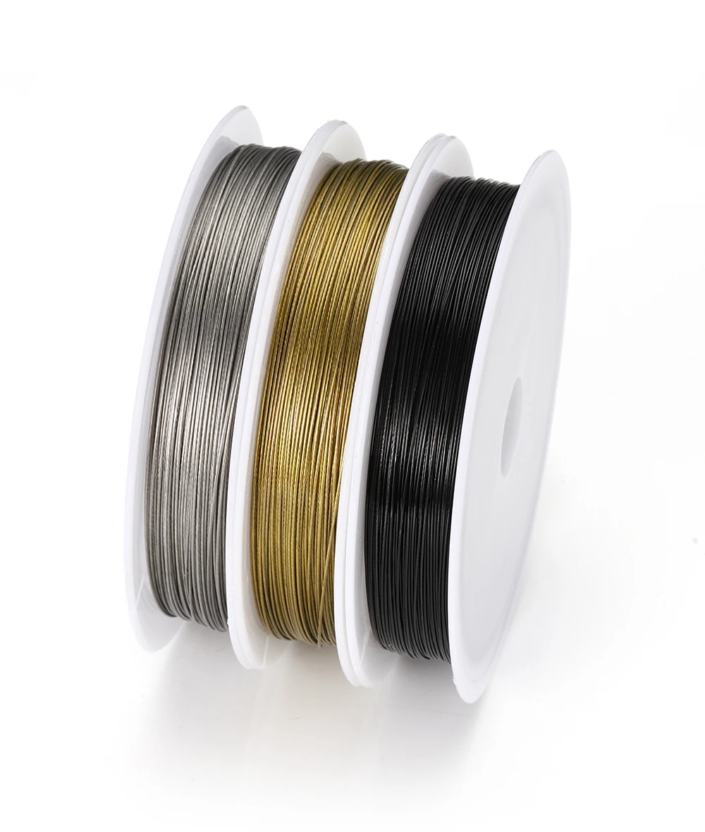 7-35 Meter/roll Stainless Steel Wire 0.3/0.45/0.5/0.6mm Tiger Tail Beading Cord Resistant Strong Line for Jewelry Making Finding