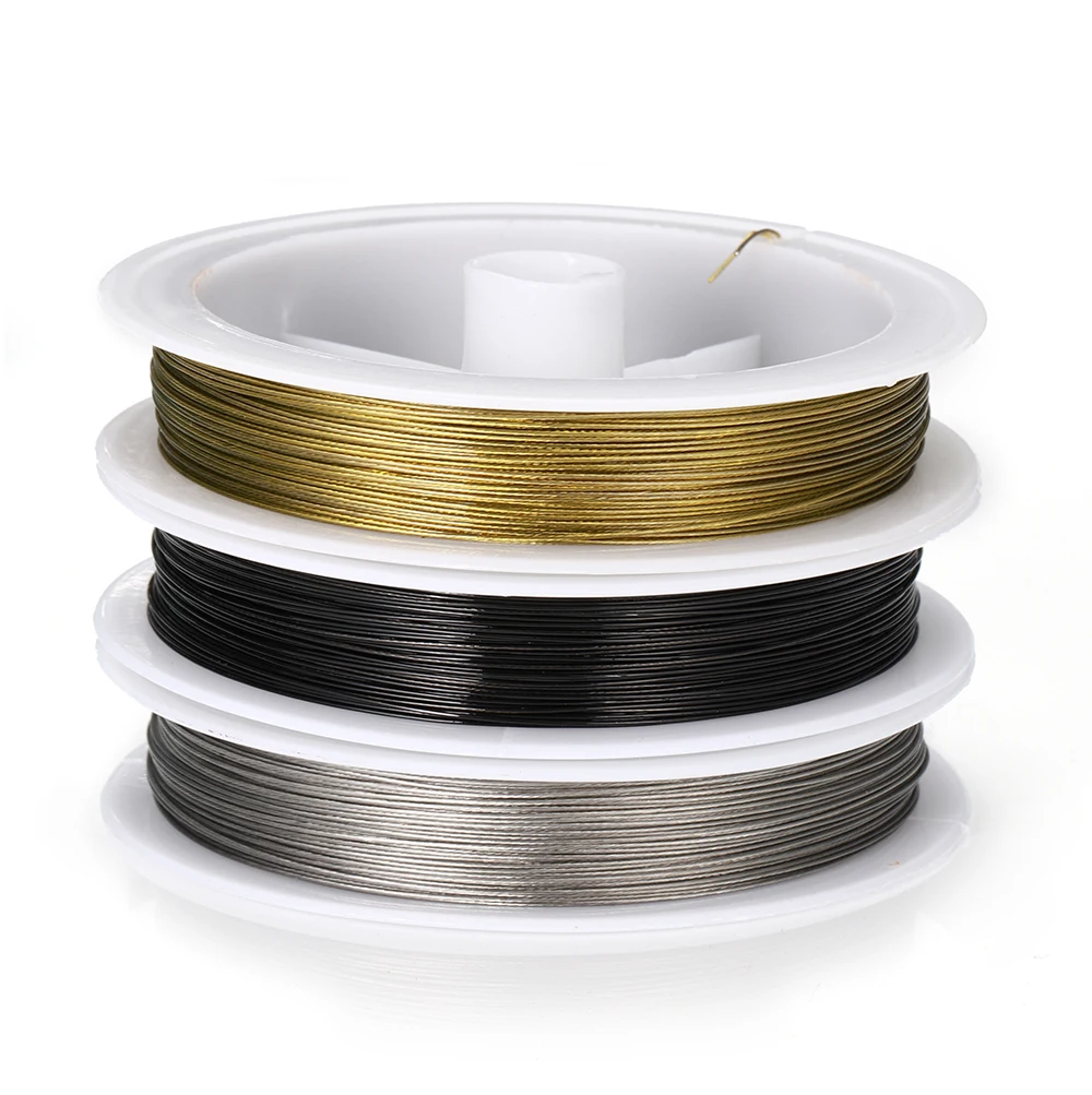 7-35 Meter/roll Stainless Steel Wire 0.3/0.45/0.5/0.6mm Tiger Tail Beading Cord Resistant Strong Line for Jewelry Making Finding